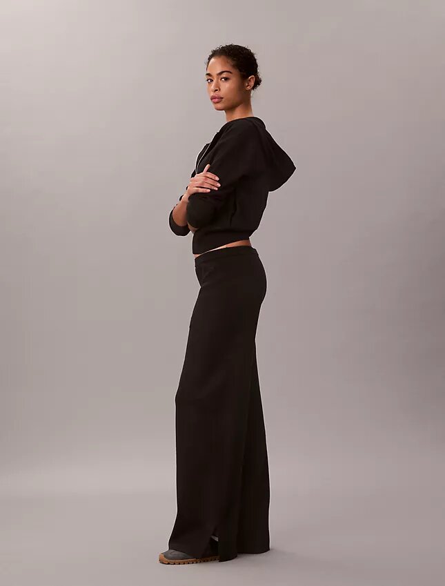 Lässige Strickhose mit weitem Bein Lässige Strickhose mit weitem Bein