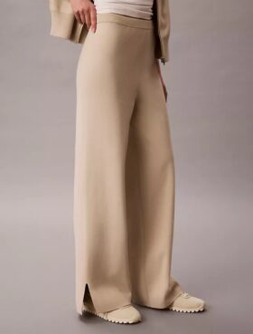 Lässige Strickhose mit weitem Bein