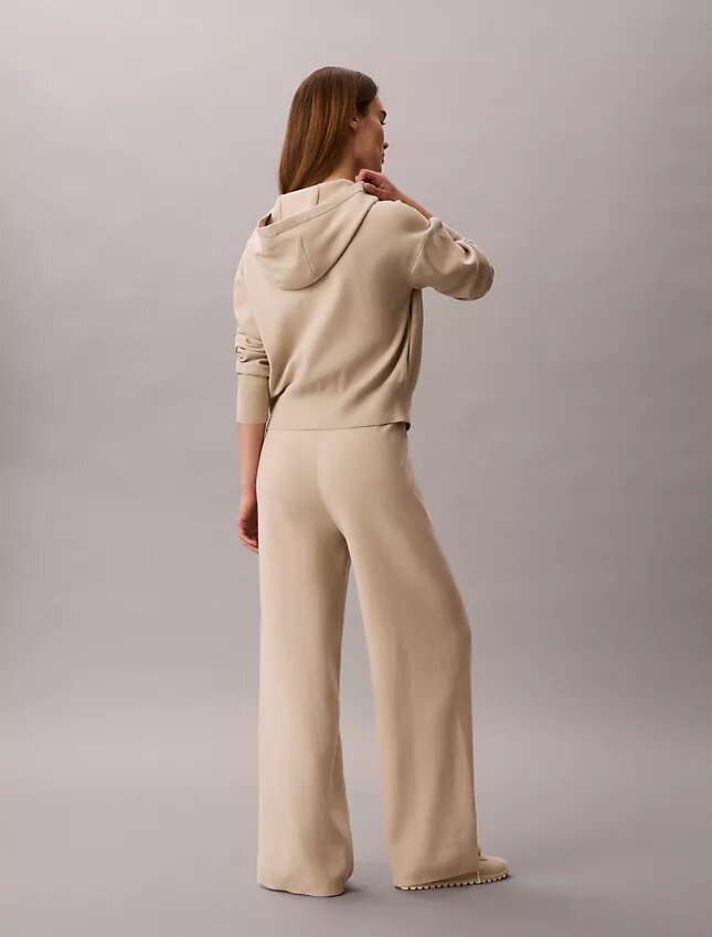 Lässige Strickhose mit weitem Bein Lässige Strickhose mit weitem Bein