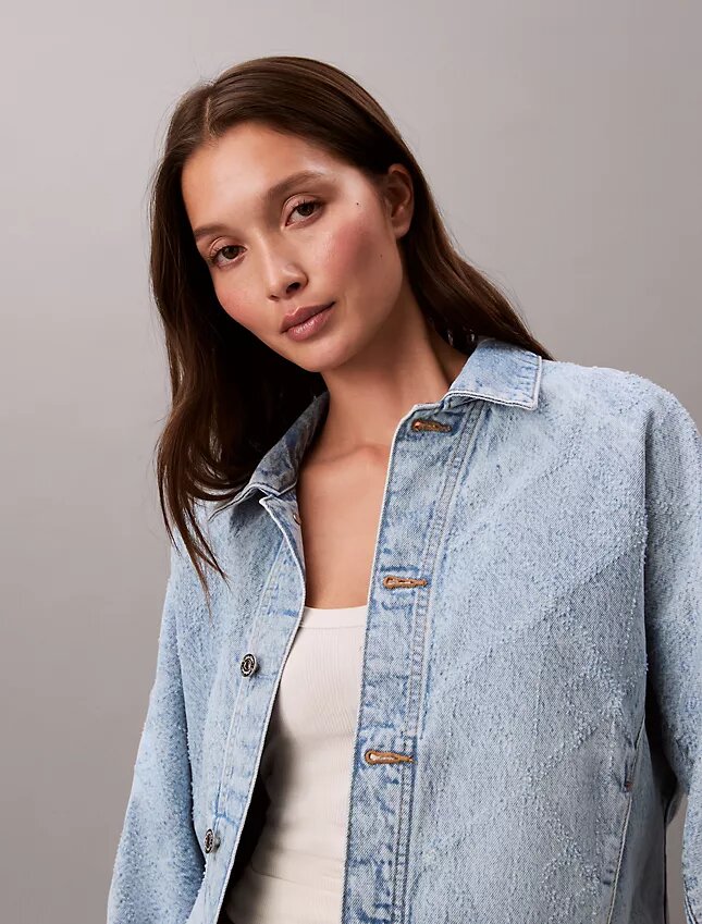 Lässige Trucker Jacket aus Denim Lässige Trucker Jacket aus Denim