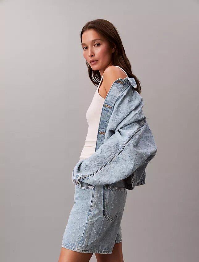 Lässige Trucker Jacket aus Denim Lässige Trucker Jacket aus Denim
