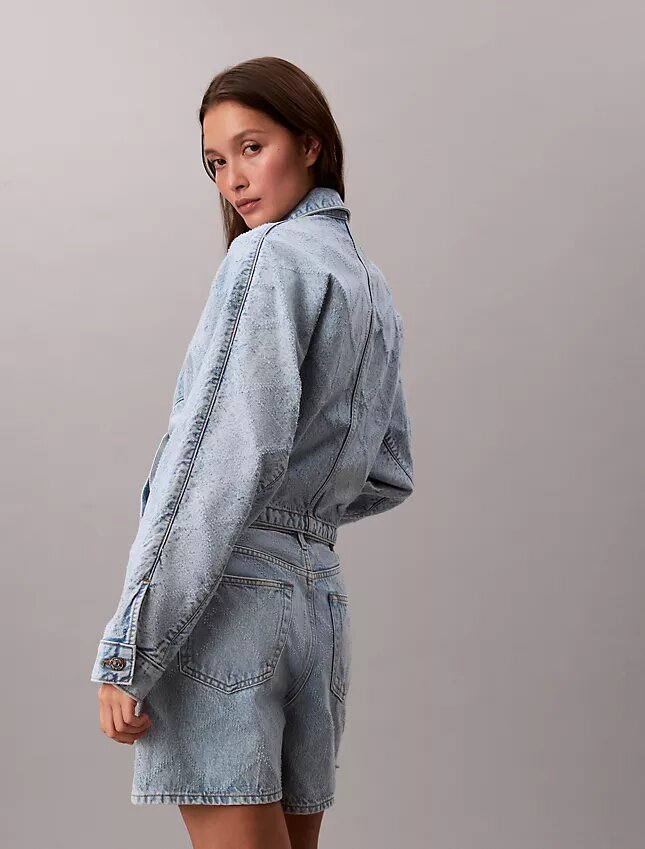 Lässige Trucker Jacket aus Denim Lässige Trucker Jacket aus Denim