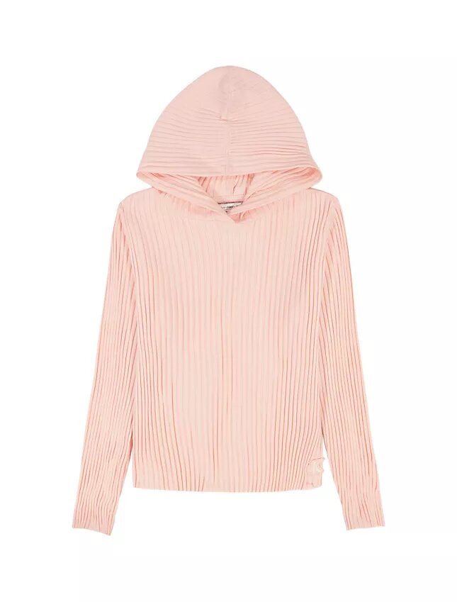 Lässiger Hoodie für Mädchen mit Rippstruktur Lässiger Hoodie für Mädchen mit Rippstruktur