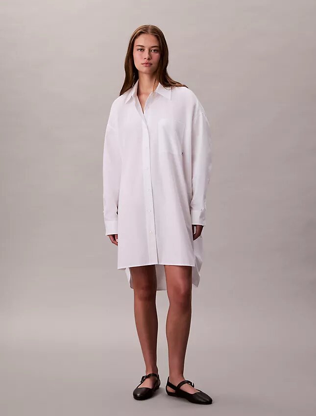 Lässiges Baumwoll-Shirt-Kleid Lässiges Baumwoll-Shirt-Kleid