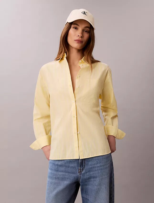 Lässiges Button-Down-Hemd aus Baumwollpopeline Lässiges Button-Down-Hemd aus Baumwollpopeline