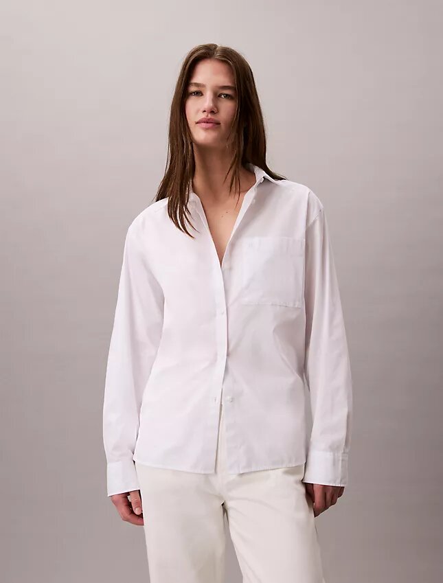 Lässiges Button-Down-Hemd aus Baumwollpopeline Lässiges Button-Down-Hemd aus Baumwollpopeline