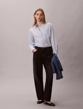 Lässiges Button-Down-Hemd aus Baumwollpopeline