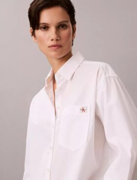 Lässiges Button-Down-Hemd aus Baumwollpopeline