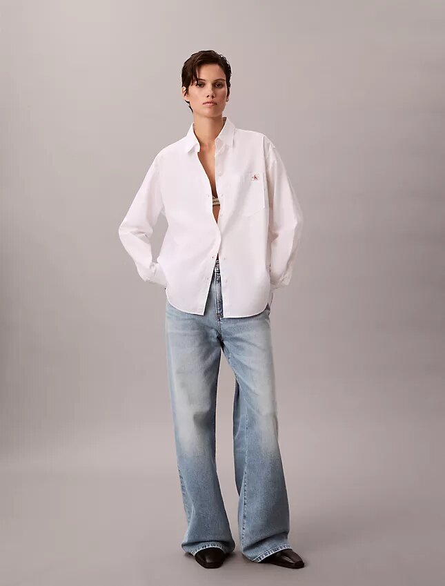 Lässiges Button-Down-Hemd aus Baumwollpopeline Lässiges Button-Down-Hemd aus Baumwollpopeline