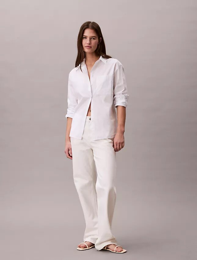 Lässiges Button-Down-Hemd aus Baumwollpopeline Lässiges Button-Down-Hemd aus Baumwollpopeline