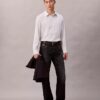 Lässiges Button-Down-Hemd aus gestreifter Viskosemischung
