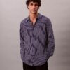 Lässiges Button-Down-Hemd aus gestreifter Viskosemischung
