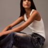 Maßgeschneiderte Hose mit Denim-Print Maßgeschneiderte Hose mit Denim-Print