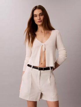 Maßgeschneiderte Shorts aus Leinenmischung