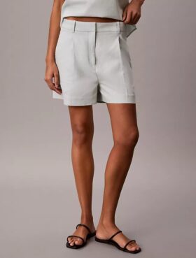 Maßgeschneiderte Shorts aus Leinenmischung