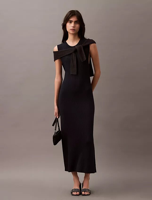 Maxikleid aus Viskose-Rippstrick Maxikleid aus Viskose-Rippstrick