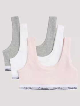 Mädchen-Bralette aus Cotton Stretch, 3er-Pack, Unlined