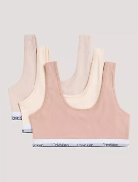 Mädchen-Bralette aus Cotton Stretch, 3er-Pack, Unlined