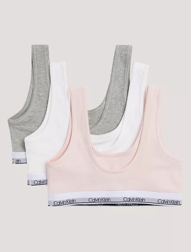 Mädchen-Bralette aus Cotton Stretch, 3er-Pack, Unlined Mädchen-Bralette aus Cotton Stretch, 3er-Pack, Unlined