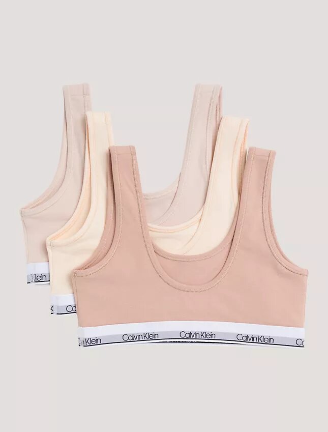 Mädchen-Bralette aus Cotton Stretch, 3er-Pack, Unlined Mädchen-Bralette aus Cotton Stretch, 3er-Pack, Unlined