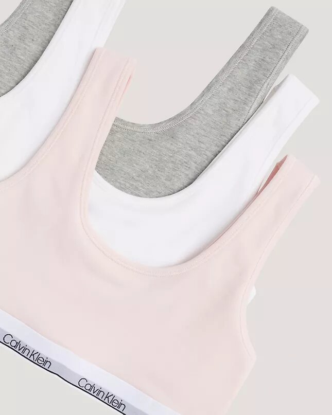 Mädchen-Bralette aus Cotton Stretch, 3er-Pack, Unlined Mädchen-Bralette aus Cotton Stretch, 3er-Pack, Unlined