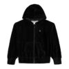 Mädchen-Hoodie aus Velours-Rippstrick Mädchen-Hoodie aus Velours-Rippstrick