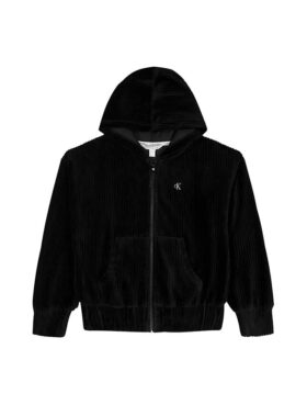 Mädchen-Hoodie aus Velours-Rippstrick