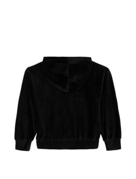 Mädchen-Hoodie aus Velours-Rippstrick