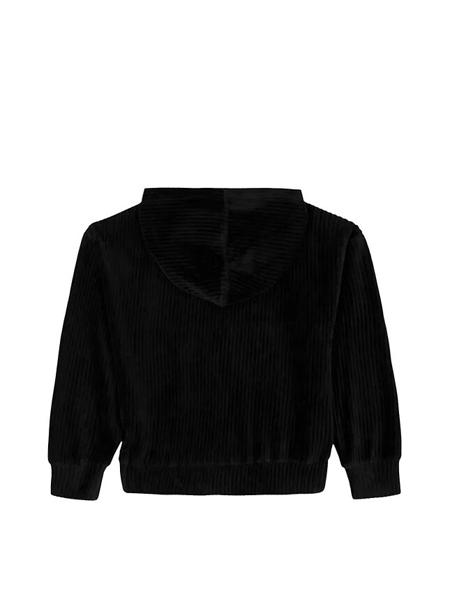 Mädchen-Hoodie aus Velours-Rippstrick Mädchen-Hoodie aus Velours-Rippstrick