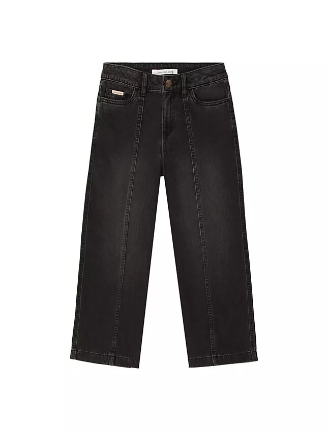 Mädchen-Jeans mit Naht und weitem Bein Mädchen-Jeans mit Naht und weitem Bein
