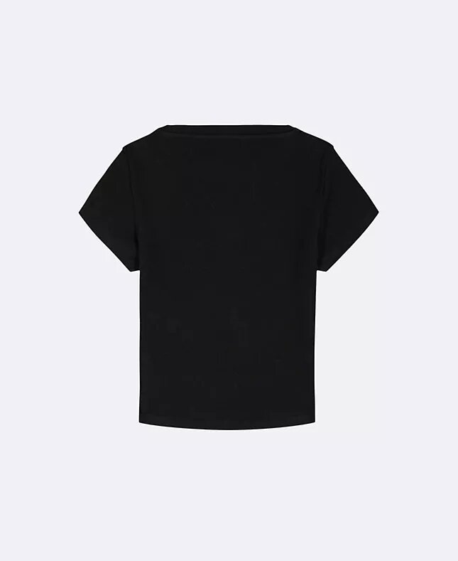 Mädchen-T-Shirt aus gewebtem Monologo-Rippstoff Mädchen-T-Shirt aus gewebtem Monologo-Rippstoff