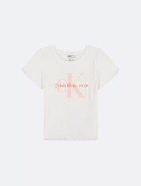Mädchen-T-Shirt „Monologo“ mit grober Rippstruktur Mädchen-T-Shirt „Monologo“ mit grober Rippstruktur