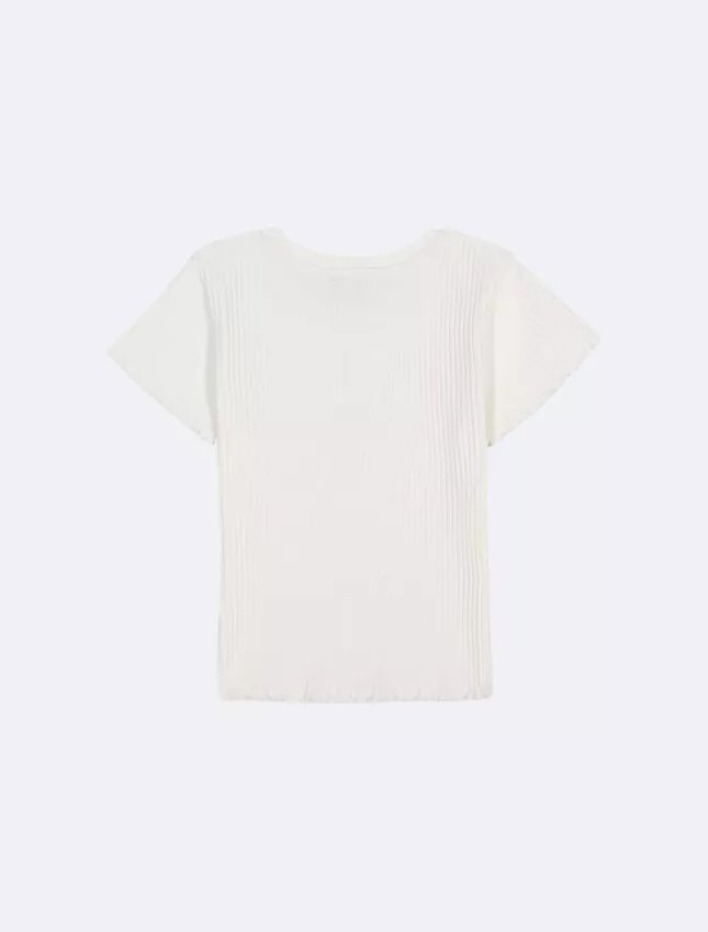 Mädchen-T-Shirt „Monologo“ mit grober Rippstruktur Mädchen-T-Shirt „Monologo“ mit grober Rippstruktur