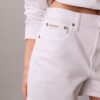 Midi-Denim-Jeansshorts mit hoher Taille Midi-Denim-Jeansshorts mit hoher Taille