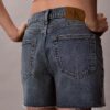 Midi-Denim-Jeansshorts mit hoher Taille Midi-Denim-Jeansshorts mit hoher Taille