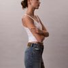 Midi-Denim-Jeansshorts mit hoher Taille Midi-Denim-Jeansshorts mit hoher Taille