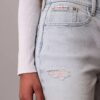 Midi-Denim-Jeansshorts mit hoher Taille Midi-Denim-Jeansshorts mit hoher Taille