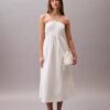 Midi-Kleid aus Baumwolltwill mit Neckholder