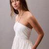Midi-Kleid aus Baumwolltwill mit Neckholder