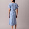 Midi-Kleid aus gestreiftem Baumwollpopeline Midi-Kleid aus gestreiftem Baumwollpopeline