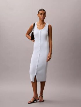 Midi-Kleid aus glatter Baumwolle