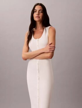 Midi-Kleid aus glatter Baumwolle