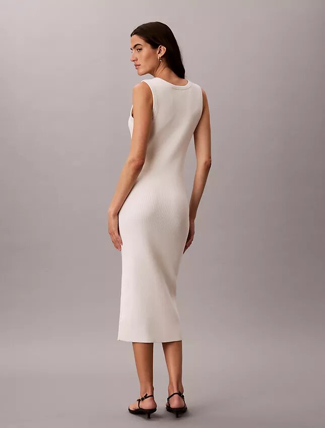 Midi-Kleid aus glatter Baumwolle Midi-Kleid aus glatter Baumwolle