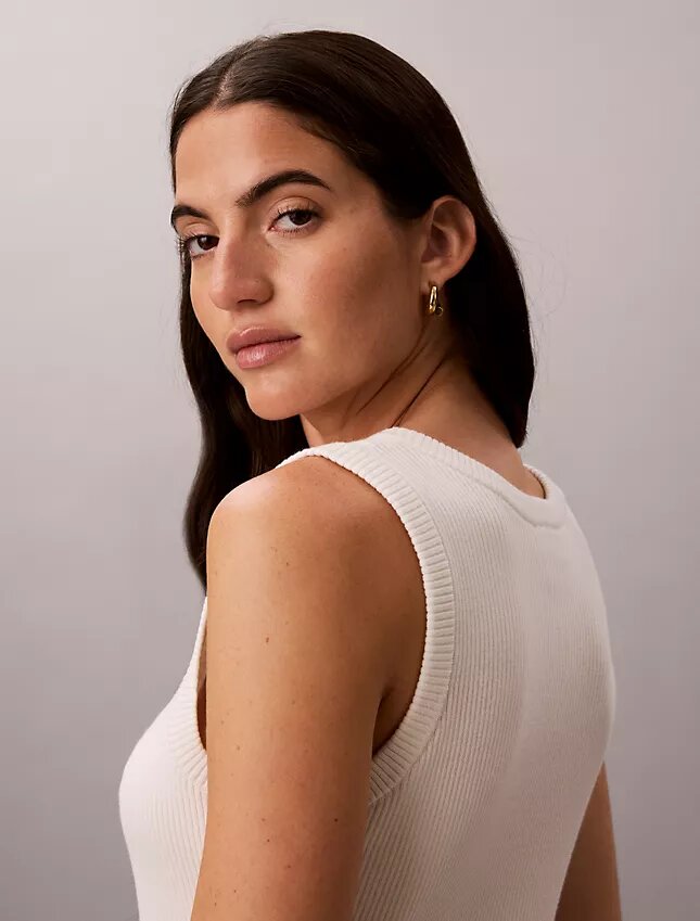 Midi-Kleid aus glatter Baumwolle Midi-Kleid aus glatter Baumwolle