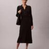 Midi-Kleid aus glatter Baumwollrippe Midi-Kleid aus glatter Baumwollrippe