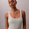Midi-Kleid aus Leinenmischung mit U-Ausschnitt