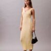 Midi-Kleid aus Viskose-Rippstrick
