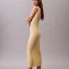 Midi-Kleid aus Viskose-Rippstrick