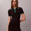 Midi-Kleid mit Colorblock-Besatz