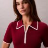 Midi-Kleid mit Colorblock-Besatz